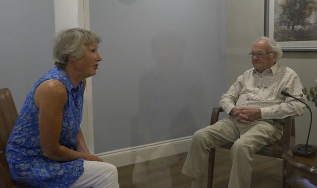 Coronavirus: Care home uses plastic screen to let residents see loved ones