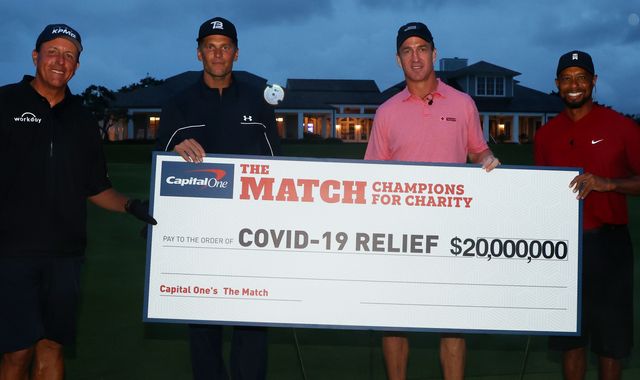 Champions for Charity: Woods and Manning win as $20m raised for charity