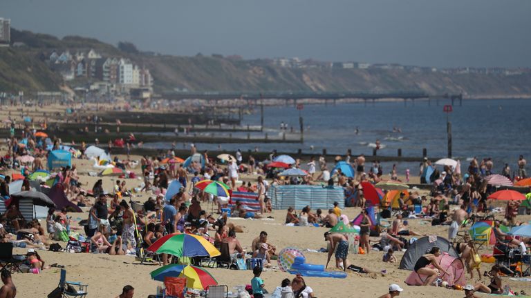 People have been enjoying the hot weather in Dorset while lockdown measures are in place