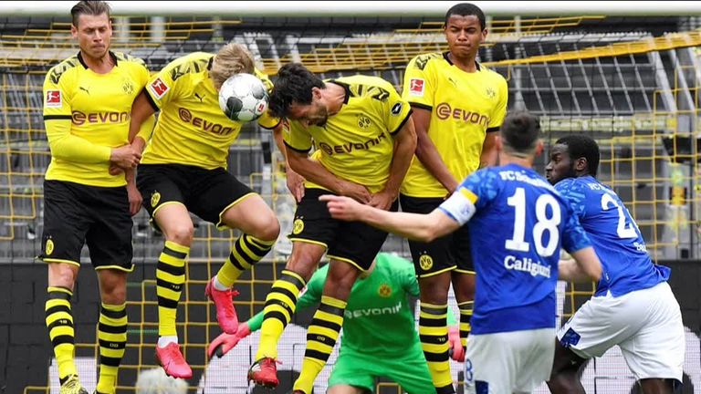 Football returns to Germany after Borussia Dortmund played Schalke 