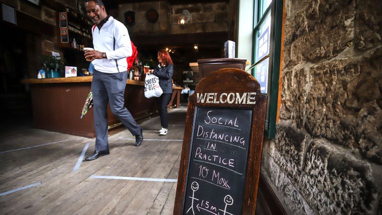 Up to 10 people only are allowed at restaurants, cafes, bars and pubs like this one in Sydney, Australia