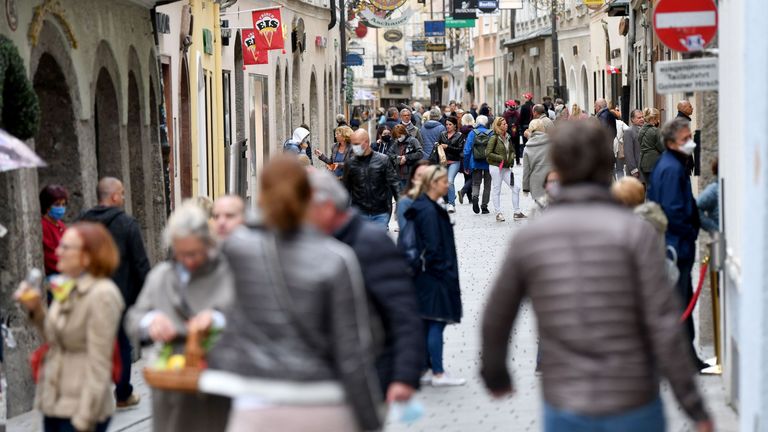 Austrians are now allowed out for non-essential trips and certain shops, shopping centres, hairdressers can reopen