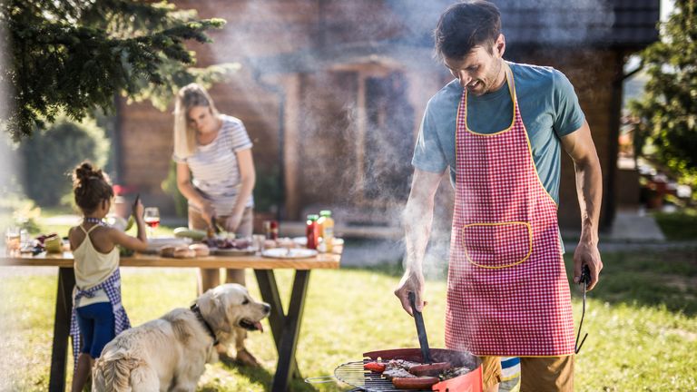 A one-way travel system around the barbecue could be implemented 