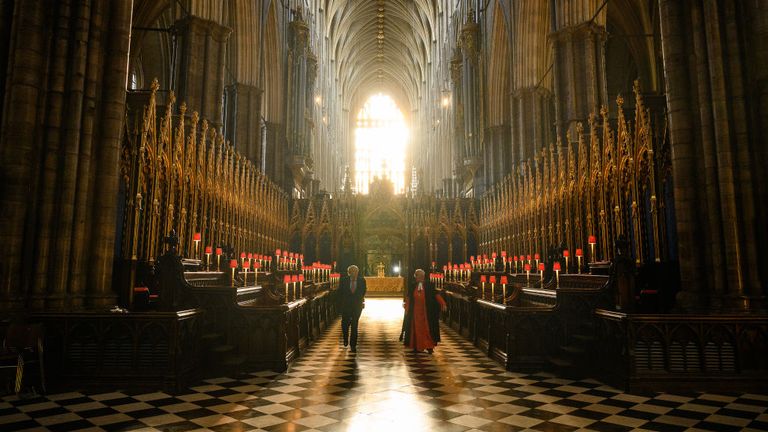 Boris Johnson visited Westminster Abbey to begin VE Day commemorations