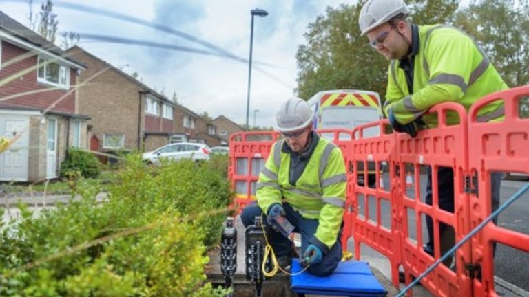 BT engineers installing broaband