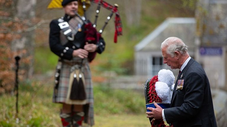 Prince Charles and the Duchess of Cornwall led the silence from Balmoral