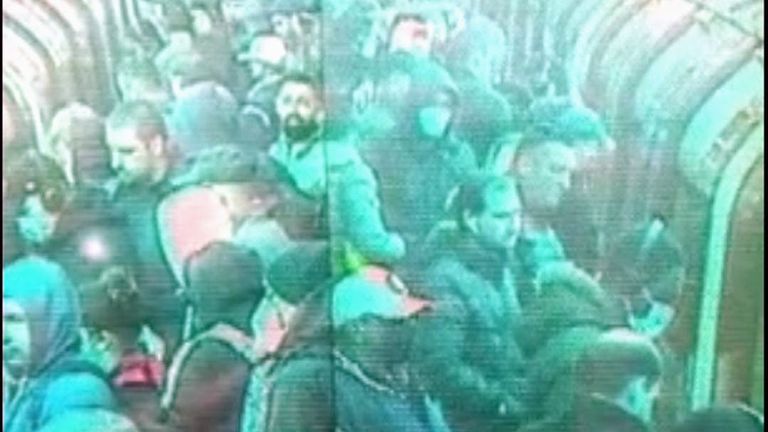 CCTV shows a packed platform on the West Ham Jubilee line at rush hour