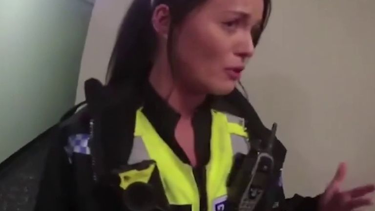 Police officer is distressed after being spat at during arrest