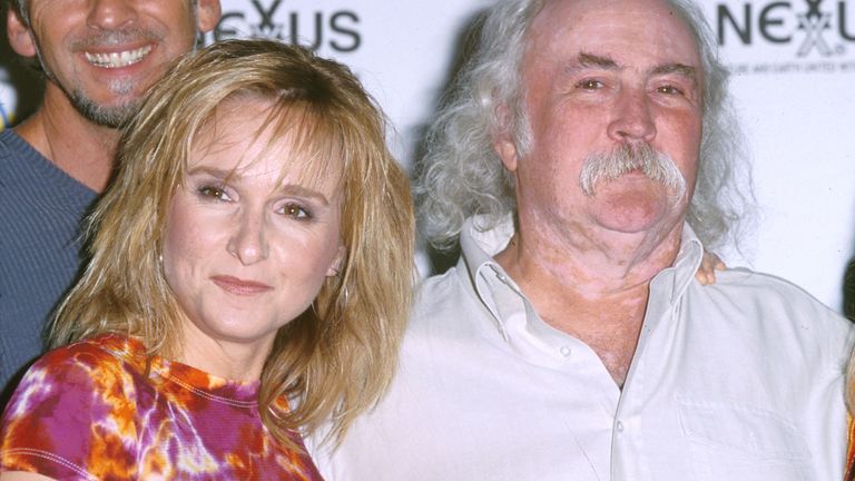 Melissa Etheridge and David Crosby at the Friends of the Dream Foundation at the Santa Monica Civic Auditorium in Santa Monica, California, USA