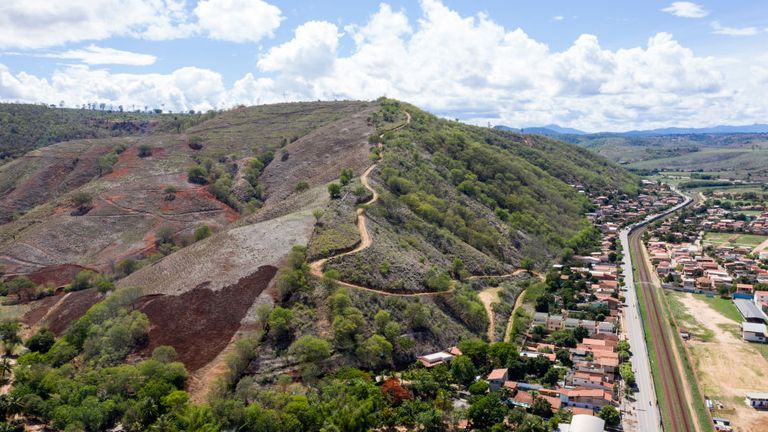 A deforested hill in Brazil