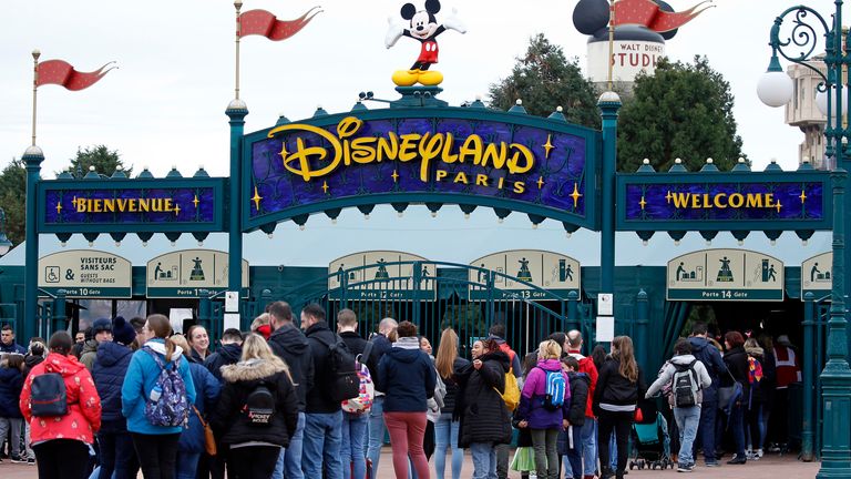 One of the final days of operation for Disneyland Paris before it closed back in March