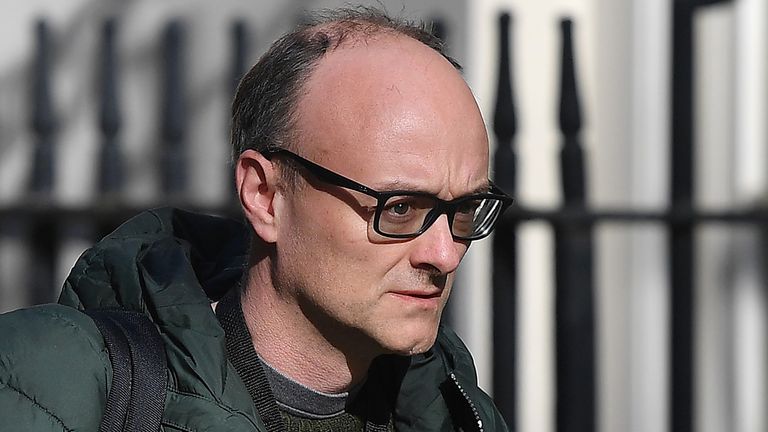 Dominic Cummings is pictured leaving Downing Street 14 April 