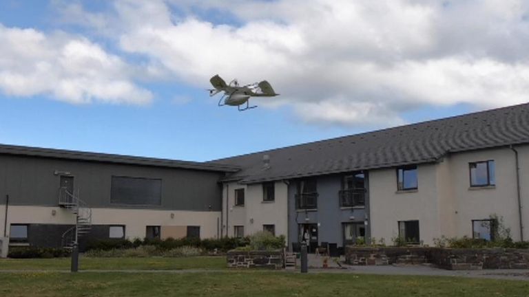 Drone delivers PPE in Scotland