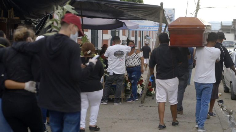 120 bodies have not been identified in the town of Guayaquil, Ecuador
