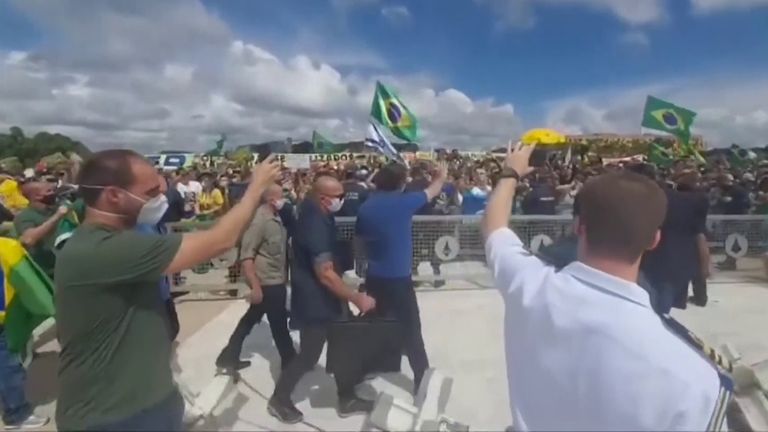 Brazil&#39;s right-wing president Jair Bolsonaro