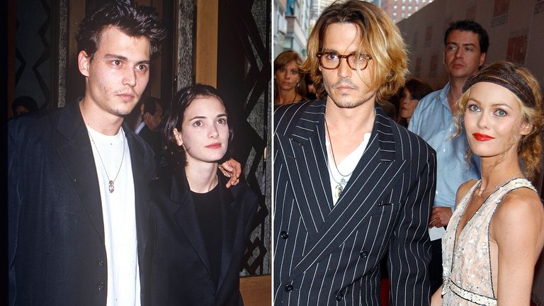 Johnny Depp with Winona Ryder and Vanessa Paradis. Pics: Dave Lewis/Charles Sykes/Shutterstock 