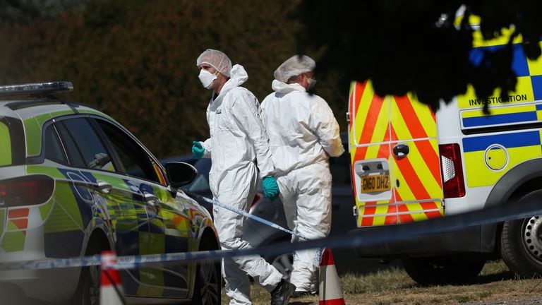 A forensic team was also seen on the castle grounds