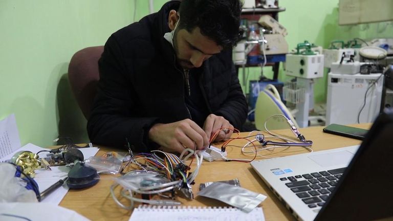 Yemen, engineer Luai Taha Al-Mahbashi￼, recycles equipment