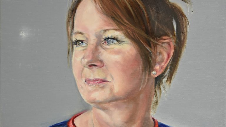 Sharon Stone by Peter Monkman, for the NHS Heroes virtual exhibition