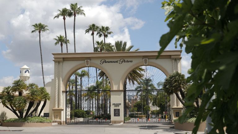 A shuttered Paramount Pictures in Hollywood
