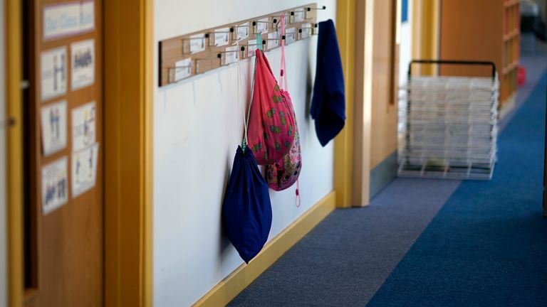 A classroom lays dormant at Oldfield Brow Primary School during the coronavirus lockdown on April 08, 2020 in Altrincham, England