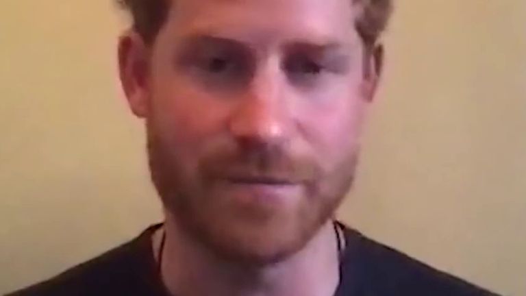 Prince Harry sends message of encouragement to young Britons