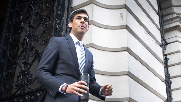 Chancellor Rishi Sunak in Downing Street, London, on the first day of the easing of coronavirus restrictions to bring the country out of lockdown. 13/5/2020