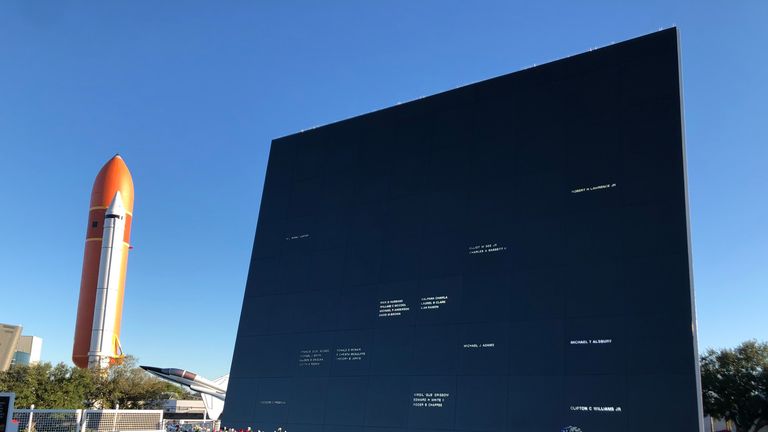 There are 15 names on the Space Mirror Memorial. Pic: John Owen
