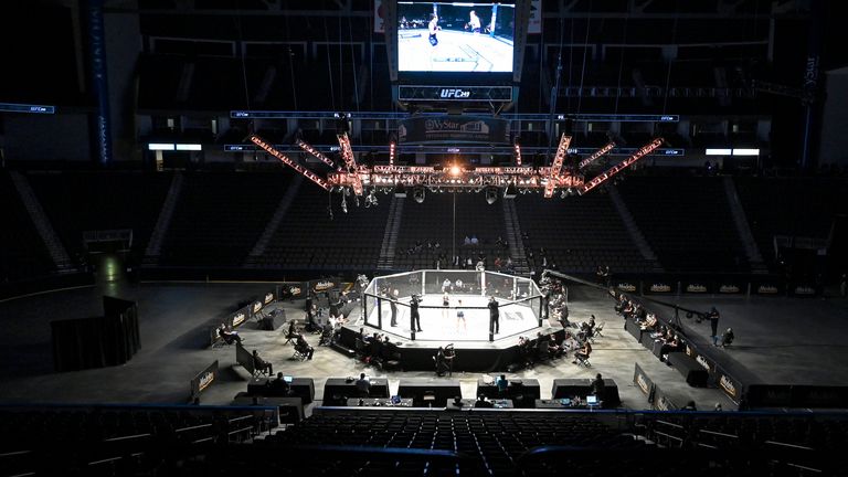 Saturday night's UFC 249 took place without fans at VyStar Veterans Memorial Arena in Jacksonville, Florida