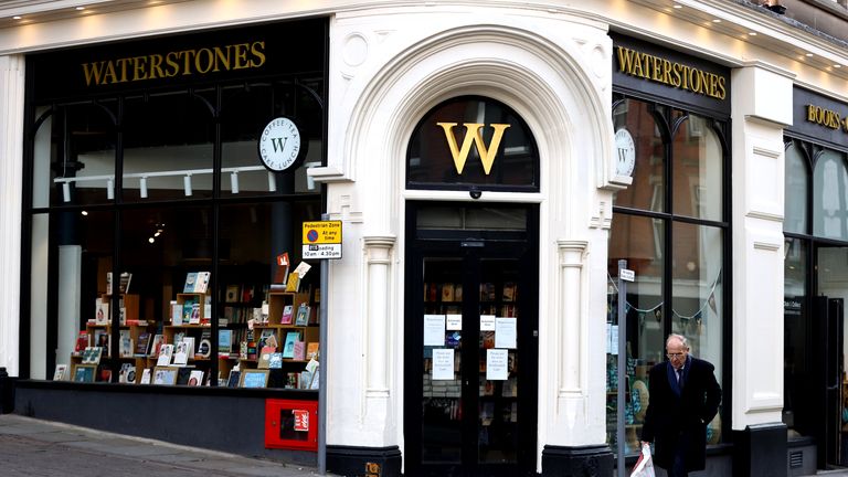 A Waterstones store in Nottingham at the start of the lockdown on 03/23/2020