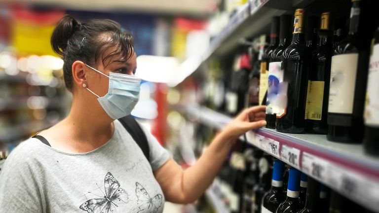 Wine in supermarket
