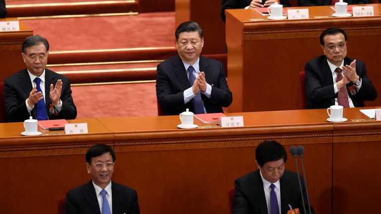 Xi Jinping at a session of the NPC earlier this month