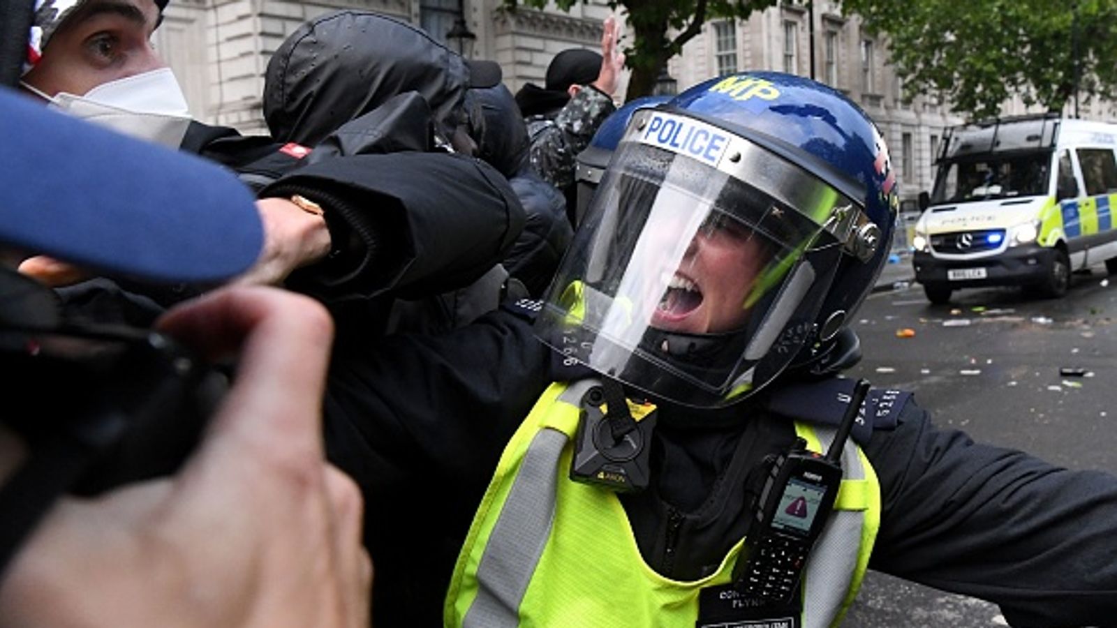 George Floyd: Violence erupts at anti-racism protest in London