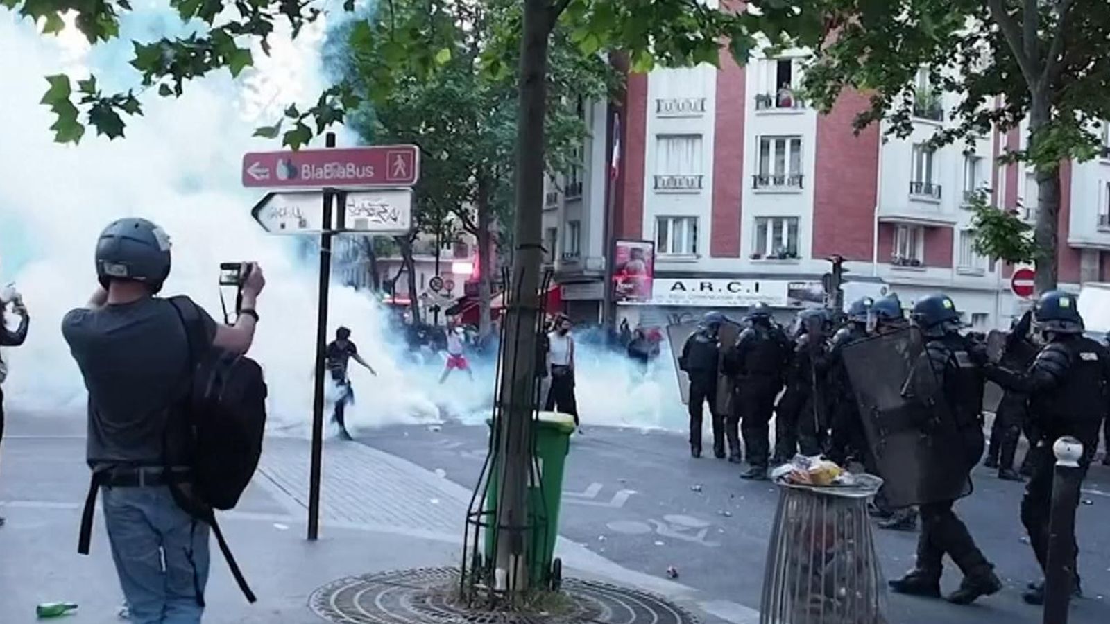 Paris protests over death of black Frenchman | World News | Sky News