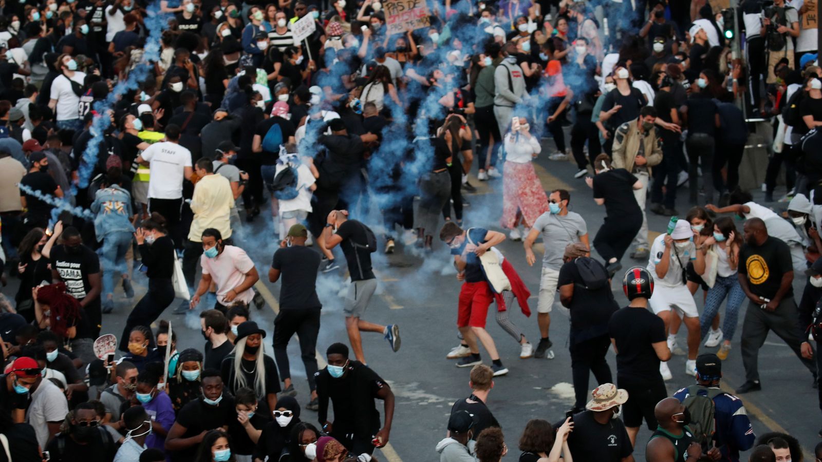 France: Police death protest turns violent in Paris | UK News | Sky News