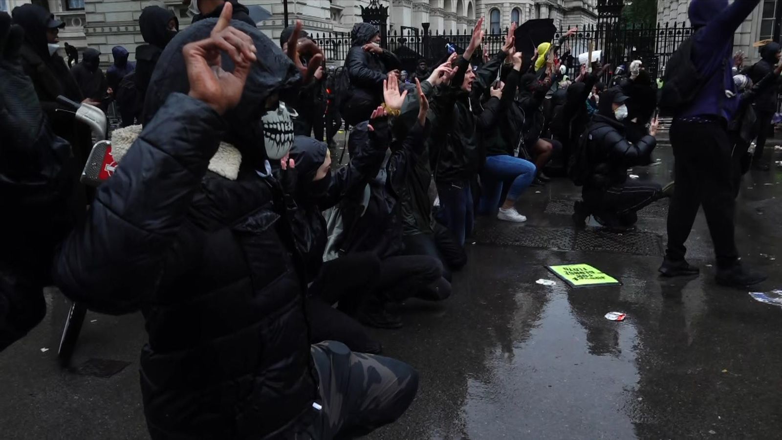 George Floyd: Violence erupts at anti-racism protest in London ...