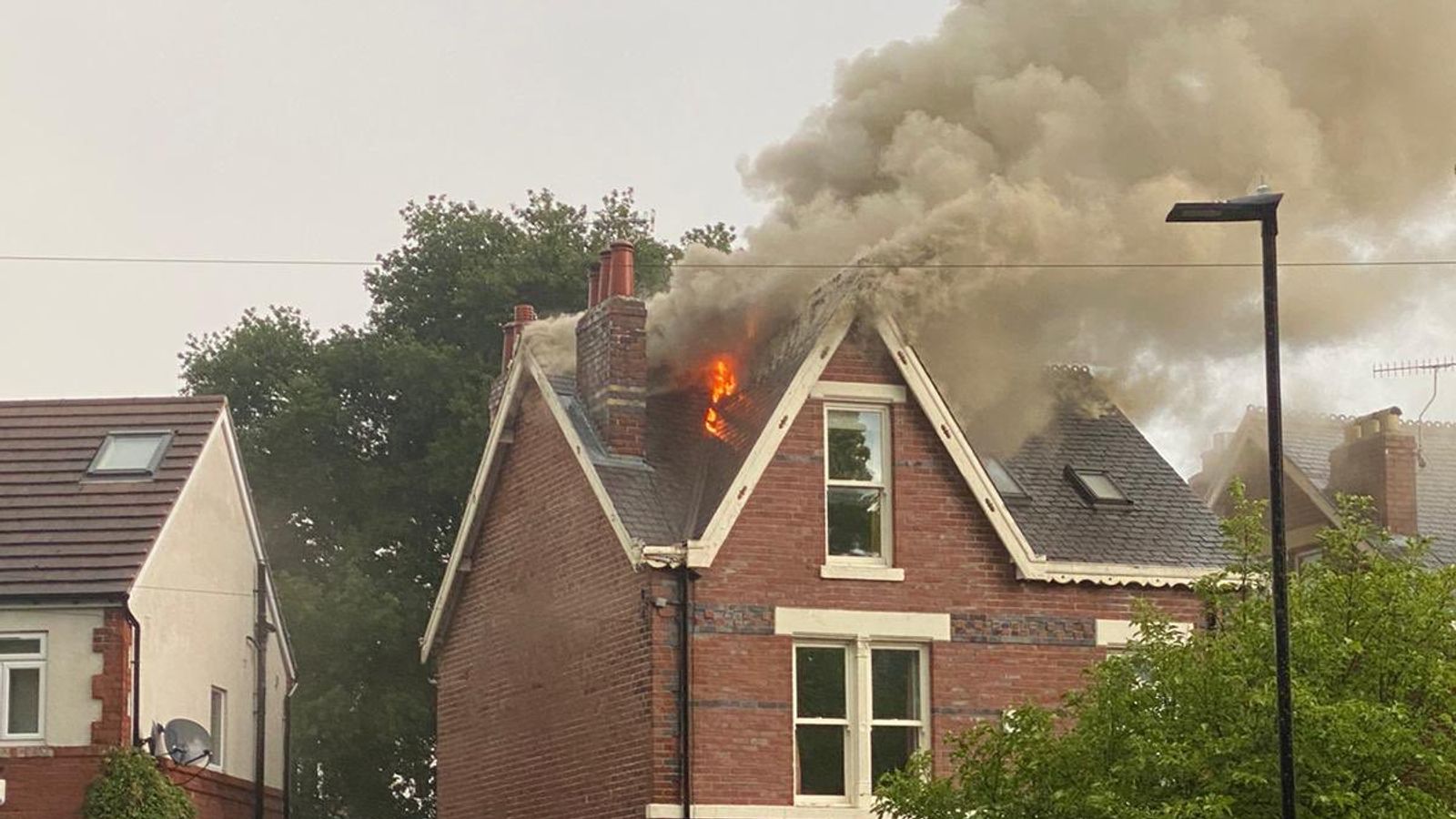 House Struck By Lightning As Thunderstorms And Flash Flooding Hit Parts Of Uk Uk News Sky News 