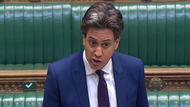 Labour's shadow business secretary Ed Miliband at the Despatch Box during business, energy and industrial strategy questions in the House of Commons, London, on his return to the shadow Cabinet.