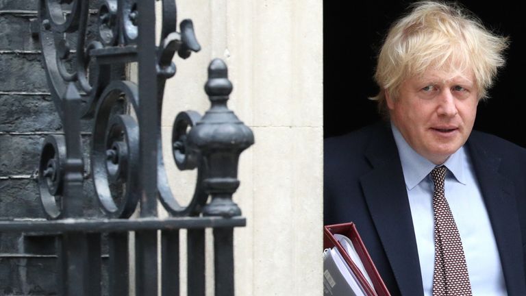 Prime Minister Boris Johnson leaves 10 Downing Street, London, for PMQs in the House of Commons.