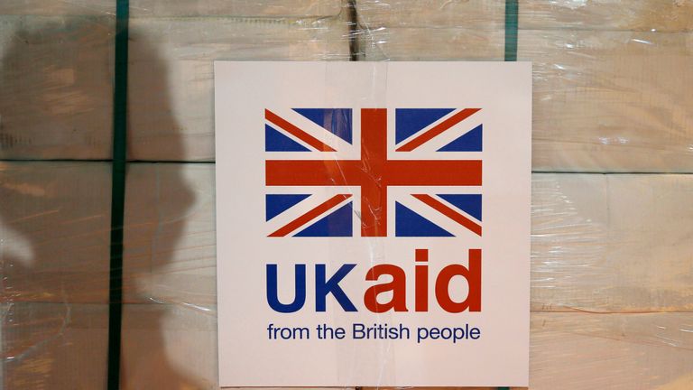 KEMBLE, UNITED KINGDOM - AUGUST 14:  A UK aid label attached to a box containing kitchen sets, which are stored at a UK Aid Disaster Response Centre at Cotswold Airport on August 14, 2014, in Kemble, United Kingdom. The Prime Minister will hold a meeting with the COBRA emergency committee later this afternoon to discuss what further action should be taken to help the Yazidi refugees stranded in the mountains in Iraq. (Photo by Stefan Wermuth - Pool/Getty Images)