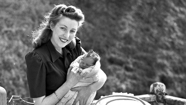 File photo dated 31/03/1946 of Dame Vera Lynn holding one of her unidentified children. Forces sweetheart Dame Vera Lynn has died at the age of 103.