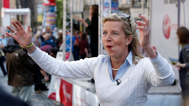 Katie Hopkins on the Royal Mile in Edinburgh during the Edinburgh Festival Fringe.