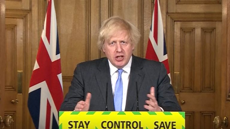 Screen grab of Prime Minister Boris Johnson during a media briefing in Downing Street, London, on coronavirus (COVID-19).