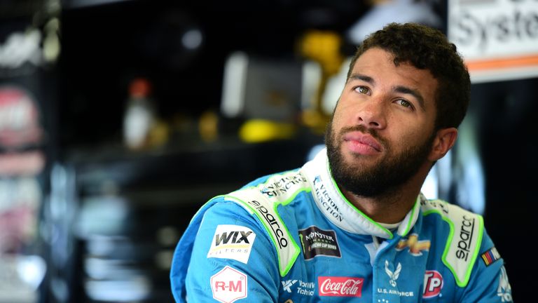 LOUDON, NEW HAMPSHIRE - JULY 20: Bubba Wallace, driver of the #43 Victory Junction Chevrolet, looks on during practice for the Monster Energy NASCAR Cup Series Foxwoods Resort Casino 301 at New Hampshire Motor Speedway on July 20, 2019 in Loudon, New Hampshire. (Photo by Jared C. Tilton/Getty Images)