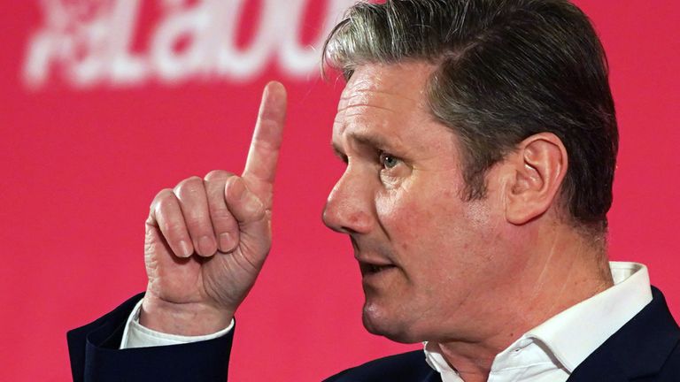 DURHAM, ENGLAND - FEBRUARY 23: Sir Keir Starmer, Shadow Secretary of State for Exiting the European Union speaks during the Labour Party Leadership hustings at the Radisson Blu Hotel on February 23, 2020 in Durham, England. Sir Keir Starmer, Rebecca Long-Bailey and Lisa Nandy are vying to replace Labour leader Jeremy Corbyn, who offered to step down following his party&#39;s loss in the December 2019 general election. The final ballot will open to party members and registered and affiliated supporters on February 24.   (Photo by Ian Forsyth/Getty Images)