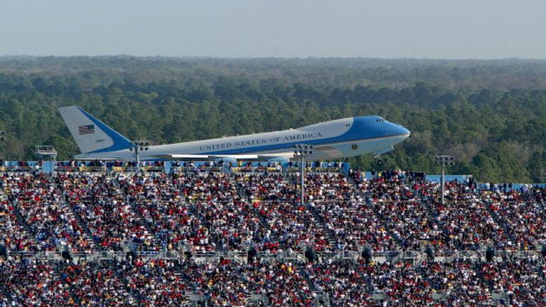 The US president's Air Force One jet sports a modest Stars and Stripes on its rudder