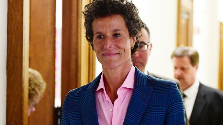 Andrea Constand is seen leaving court during the 2018 trial