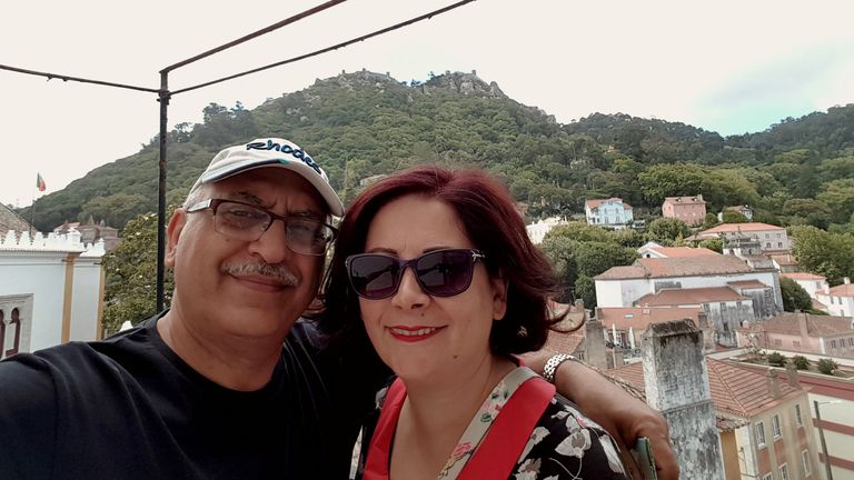 Anoosheh and his wife Sherry, pictured on holiday two weeks before his arrest