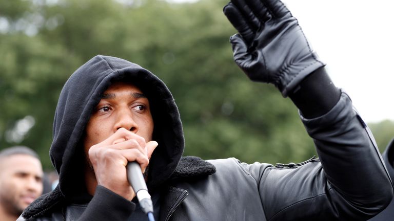 The heavyweight champion told protesters racism is a &#39;slower way&#39; of killing people