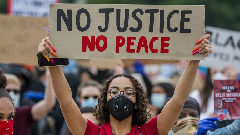 Protest over the death of George Floyd in Hyde Park as part of a day of action against discrimination. Pic: Guy Bell/Shutterstock